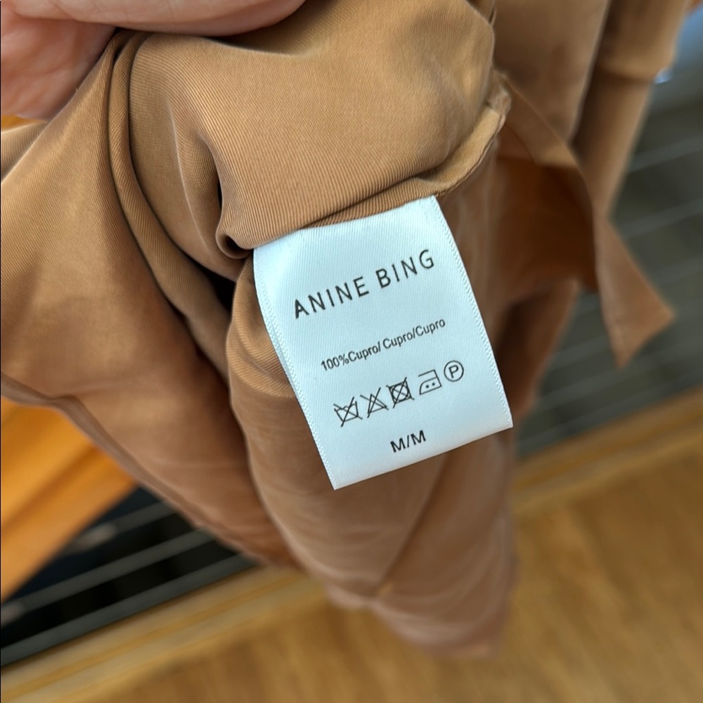 Anine Bing Elegant Tan Slip Dress Sz M - Picture 7 of 7